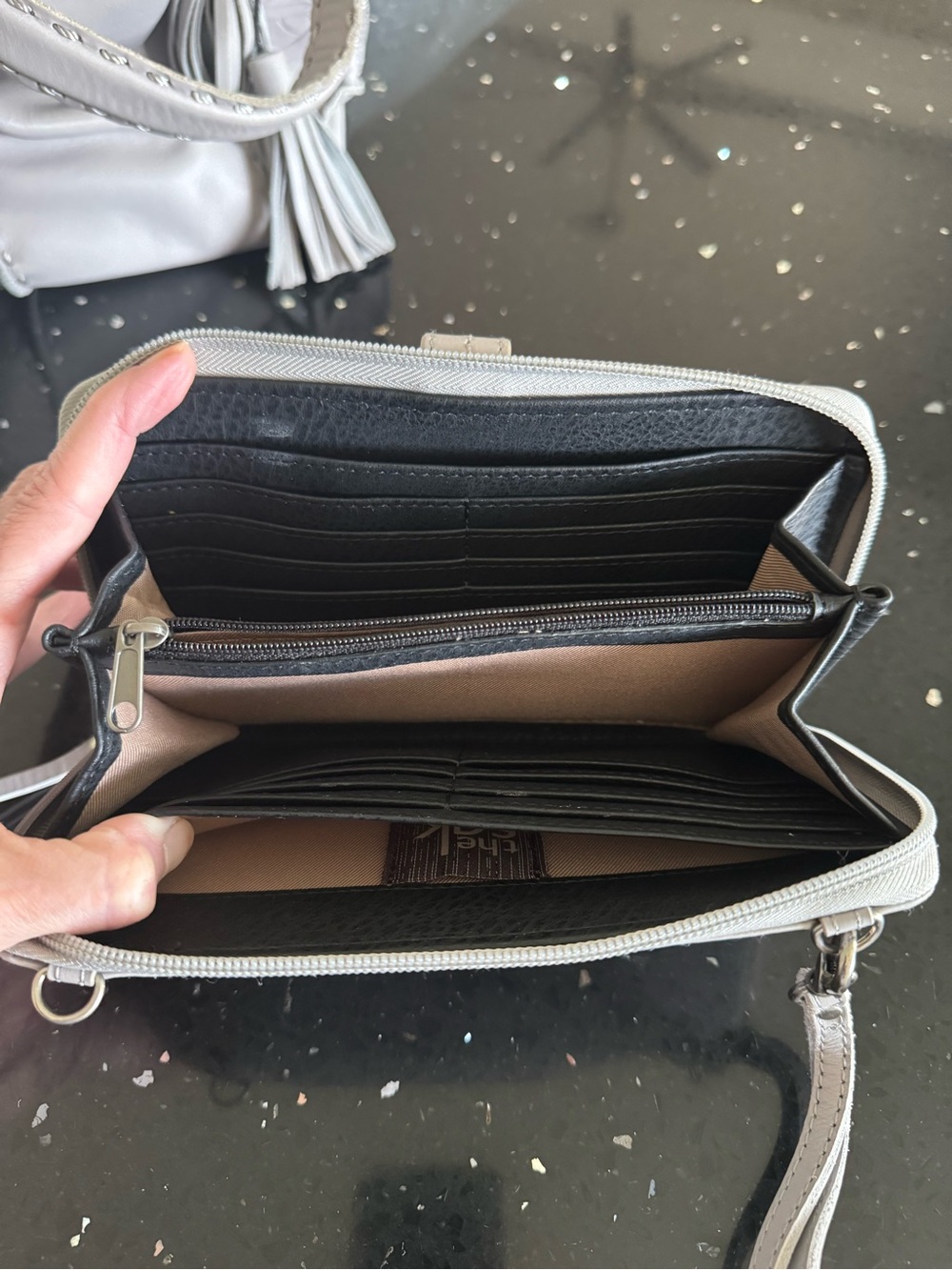 The Sak Iris Large Crossbody Wallet, Light Grey - Picture 4 of 5